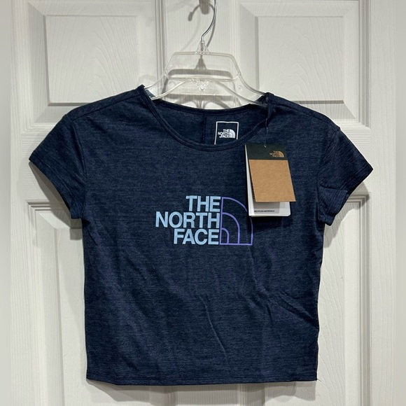 The North Face Girls Small Tri-Blend Graphic T-shirt Navy NWT Short Sleeve - Picture 1 of 12